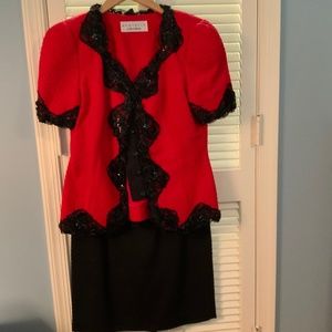 Red and Black Cocktail Suit